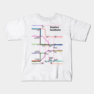 Stephen Sondheim Metro Subway Line - Vertical Kids T-Shirt